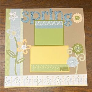 Spring Themed Scrapbook Page - Handmade - 12x12